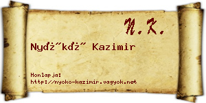 Nyókó Kazimir névjegykártya